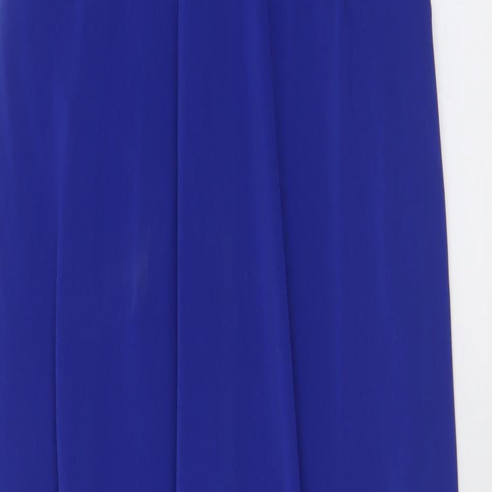 JS Boutique Womens Blue  Polyester Ball Gown  Size 10  V-Neck Zip