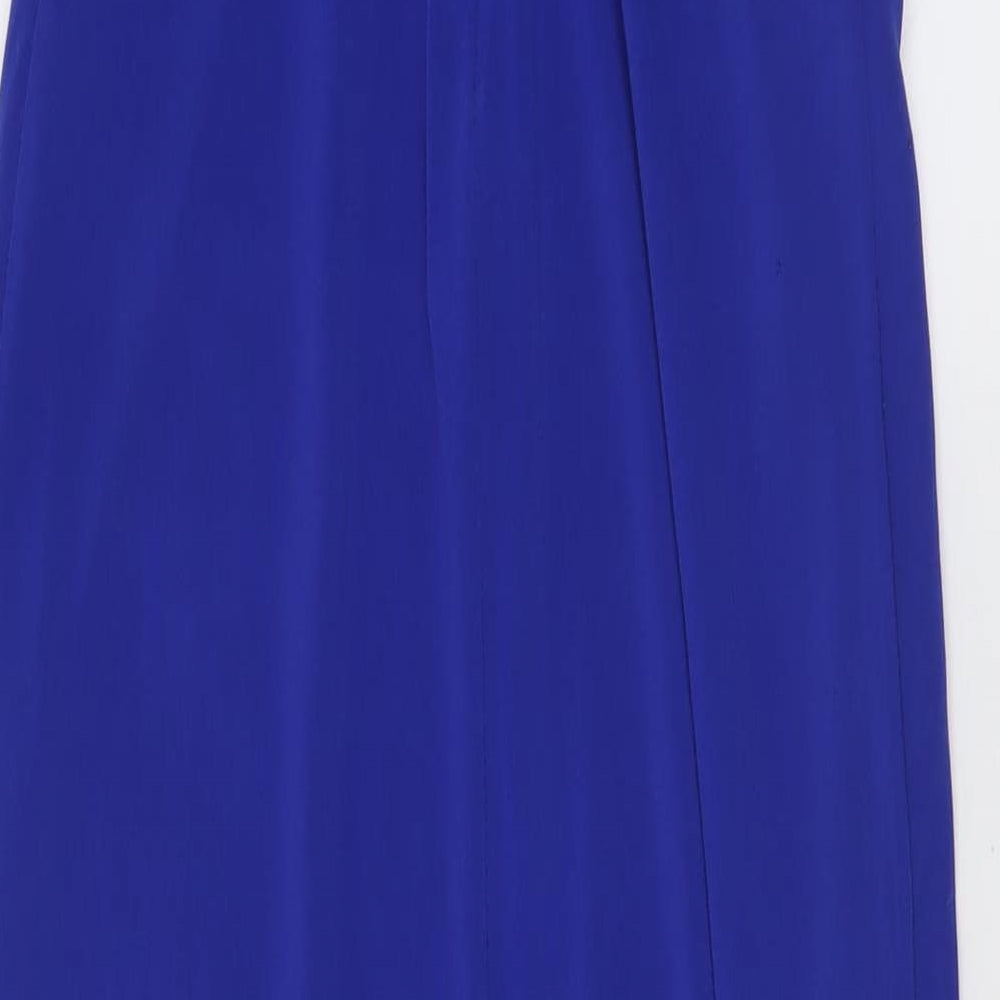 JS Boutique Womens Blue  Polyester Ball Gown  Size 10  V-Neck Zip