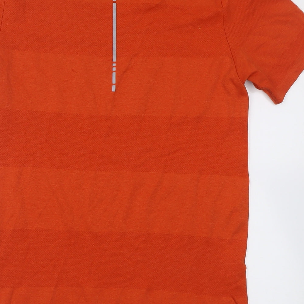 ASICS Mens Orange  Polyester Basic T-Shirt Size S Crew Neck Pullover