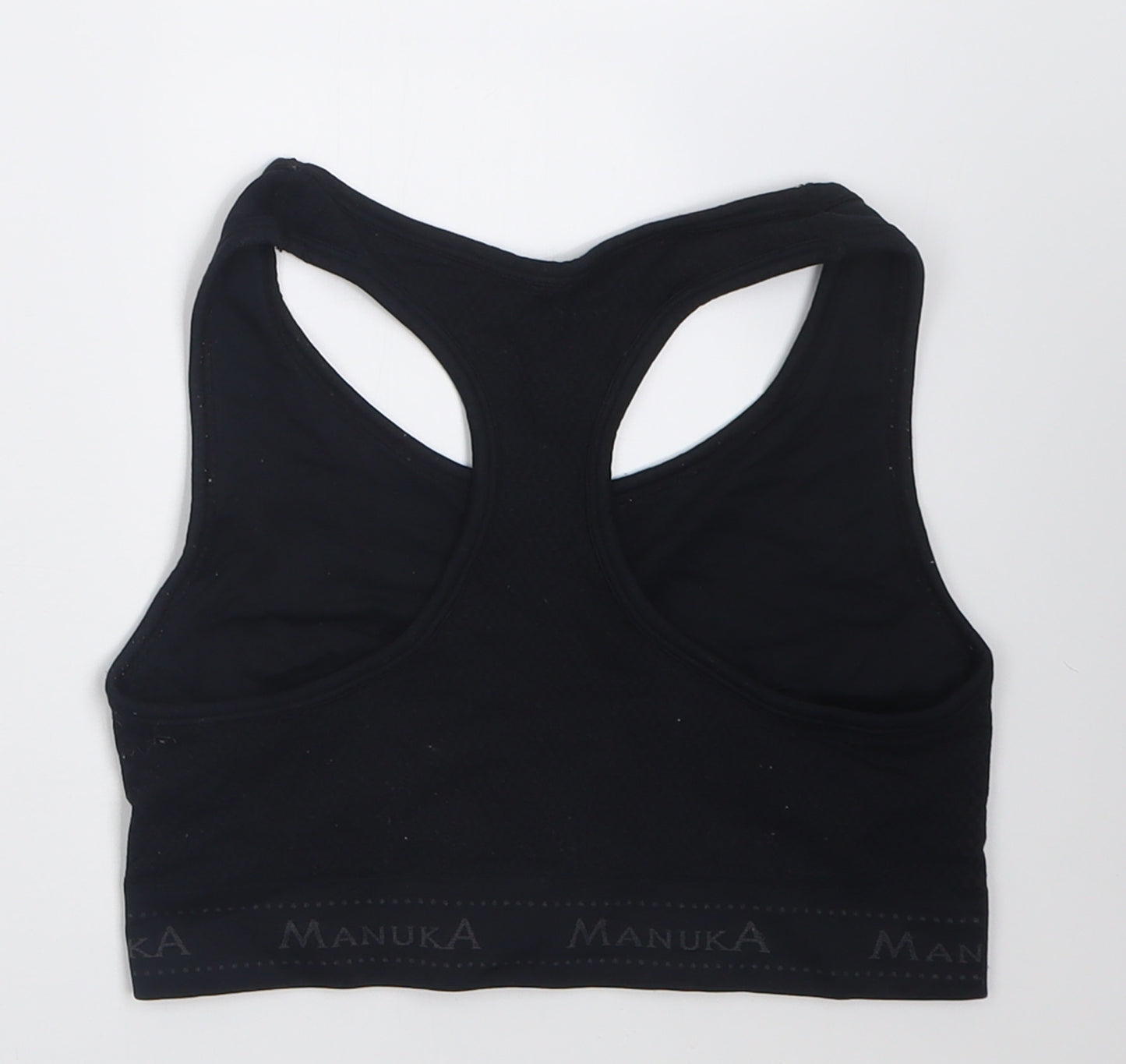 Manuka Womens Black  Polyamide Cropped Tank Size S Scoop Neck Pullover