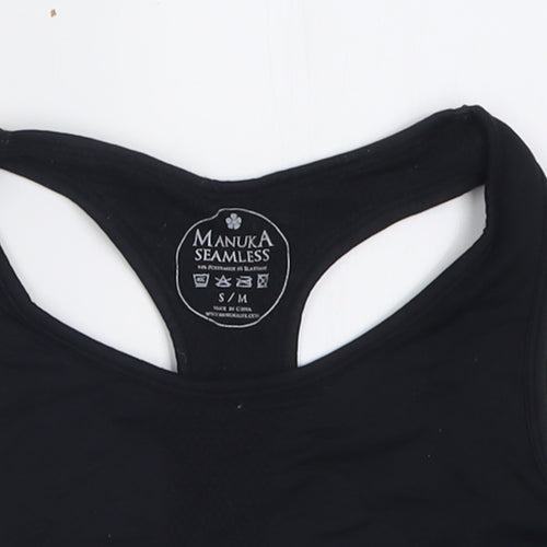 Manuka Womens Black  Polyamide Cropped Tank Size S Scoop Neck Pullover