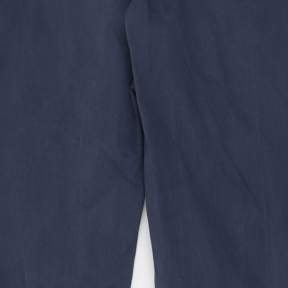 Marks and Spencer Mens Blue  Cotton Chino Trousers Size 38 L31 in Regular Button