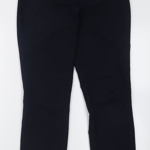 Dunnes Stores Womens Blue  Polyester Trousers  Size 8 L28 in Regular Hook & Eye