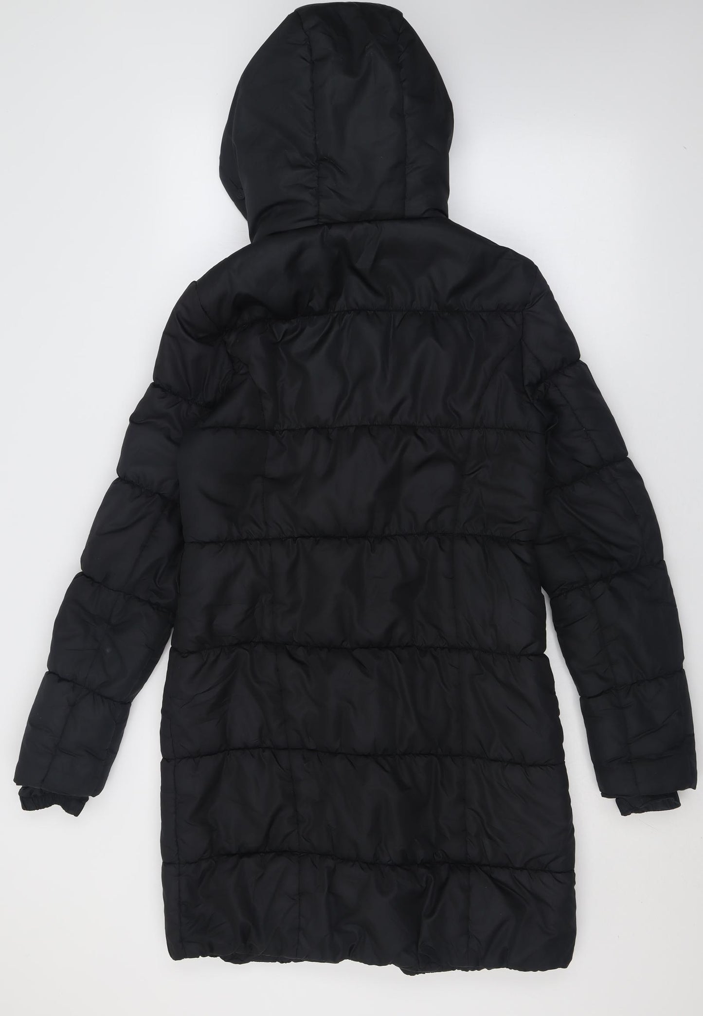 VILA Womens Black   Overcoat Coat Size M  Zip