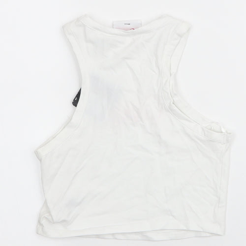 Disney Womens White  Cotton Cropped Tank Size XS Round Neck - Cruella