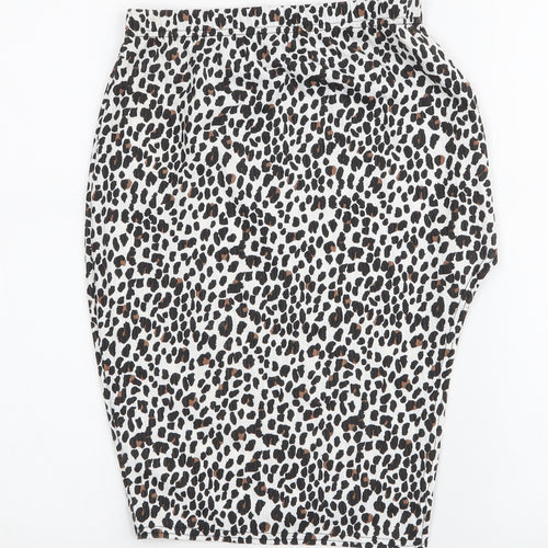 PRETTYLITTLETHING Womens Multicoloured Animal Print Polyester Mini Skirt Size 8