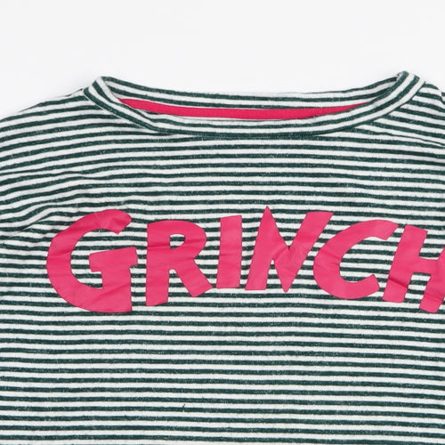 Grinch Womens Green Striped Viscose Top Pyjama Top Size S