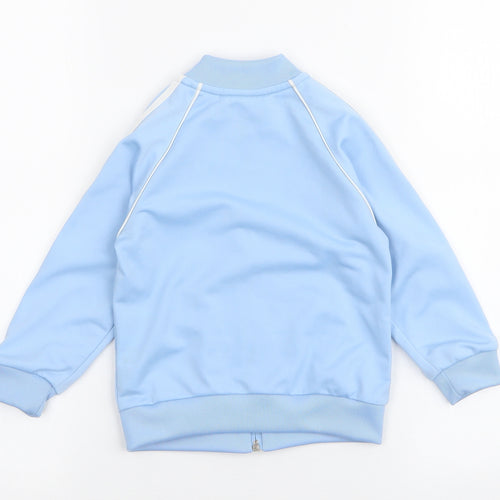 adidas Boys Blue Striped  Basic Jacket Jacket Size 12-18 Months   Zip