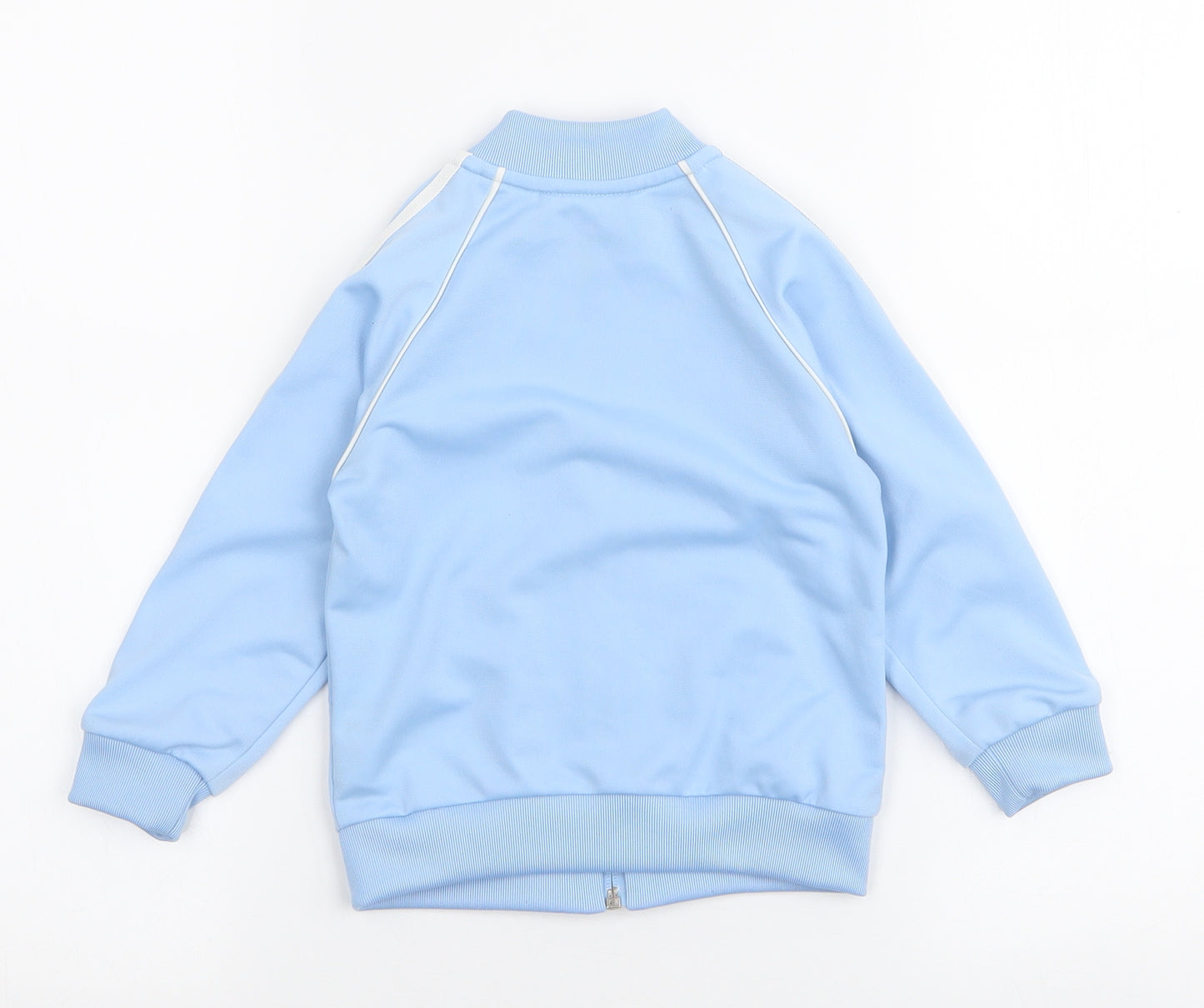 adidas Boys Blue Striped  Basic Jacket Jacket Size 12-18 Months   Zip