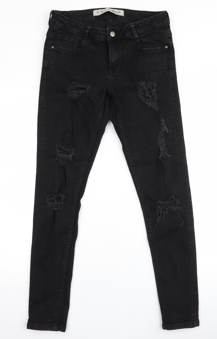 Denim & Co. Womens Black Cotton Skinny Jeans Size 10 L29 in Slim Zip