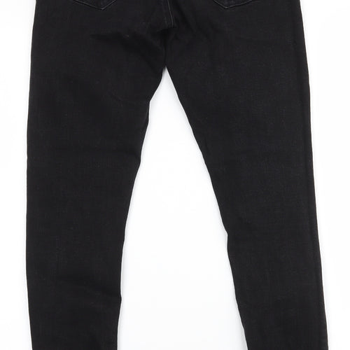 Denim & Co. Womens Black  Cotton Skinny Jeans Size 10 L29 in Slim Zip