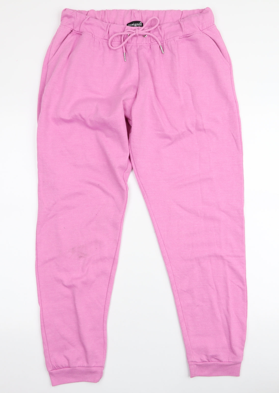 Insignia Womens Pink  Cotton Jogger Trousers Size 16 L28 in  Drawstring