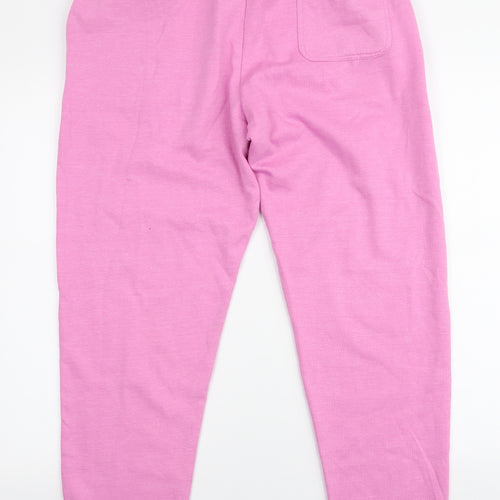 Insignia Womens Pink  Cotton Jogger Trousers Size 16 L28 in  Drawstring