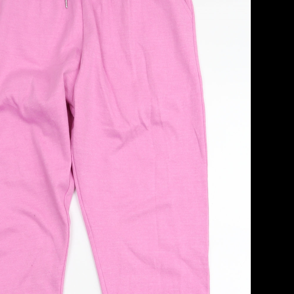 Insignia Womens Pink  Cotton Jogger Trousers Size 16 L28 in  Drawstring