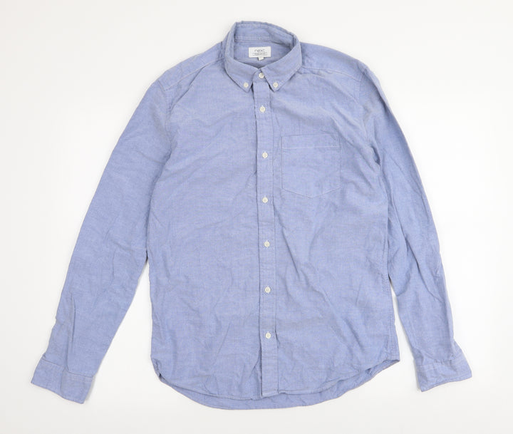 NEXT Mens Blue  Cotton  Button-Up Size S Collared Button