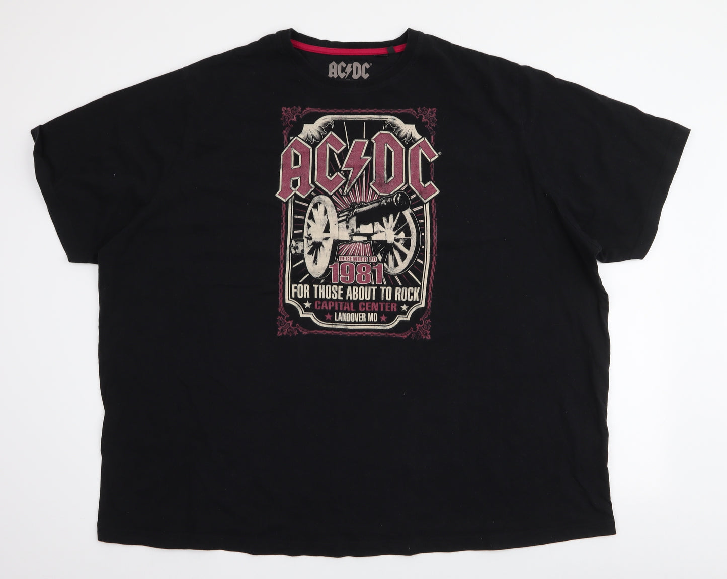 AC DC Mens Black  Cotton  T-Shirt Size Big 6X Round Neck