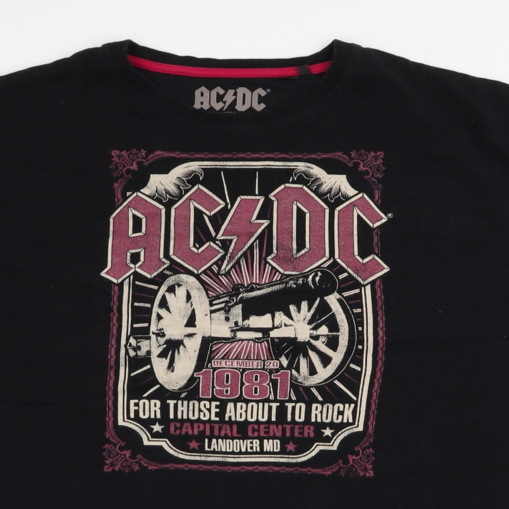AC DC Mens Black  Cotton  T-Shirt Size Big 6X Round Neck