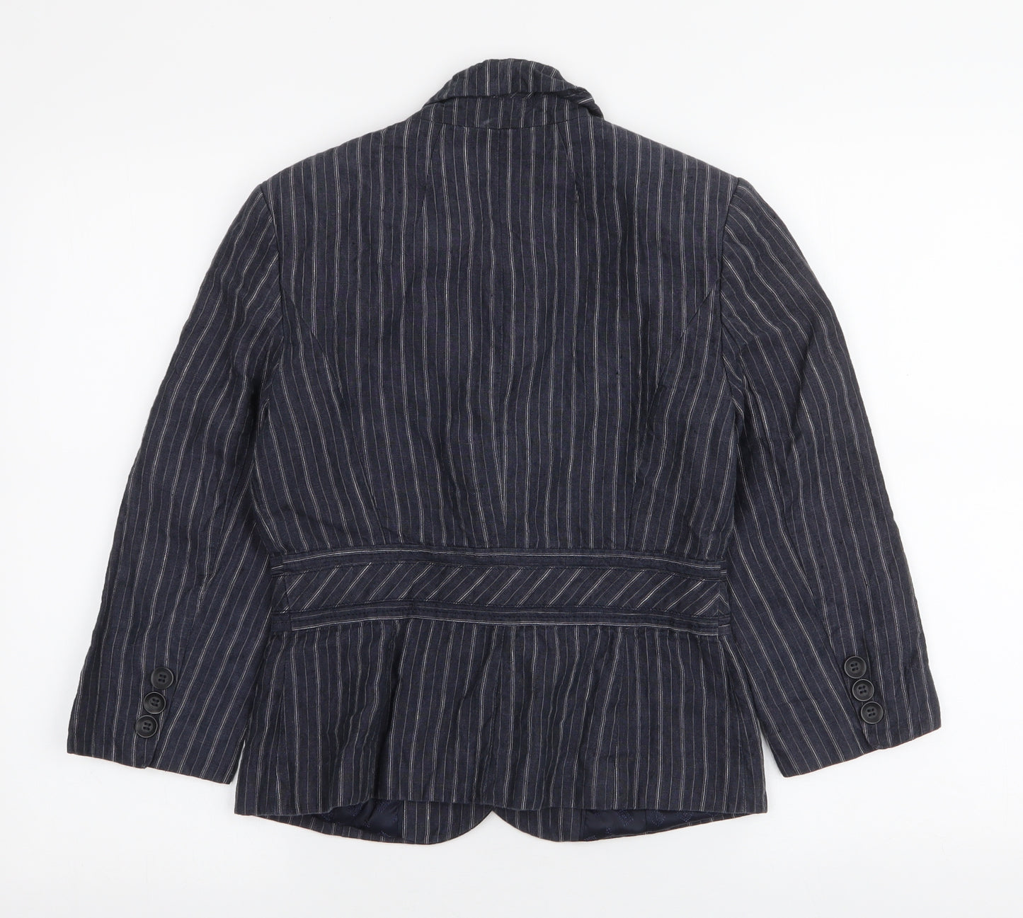 NEXT Womens Blue Striped  Jacket Blazer Size 10  Button