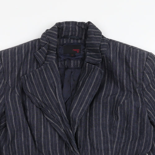 NEXT Womens Blue Striped  Jacket Blazer Size 10  Button