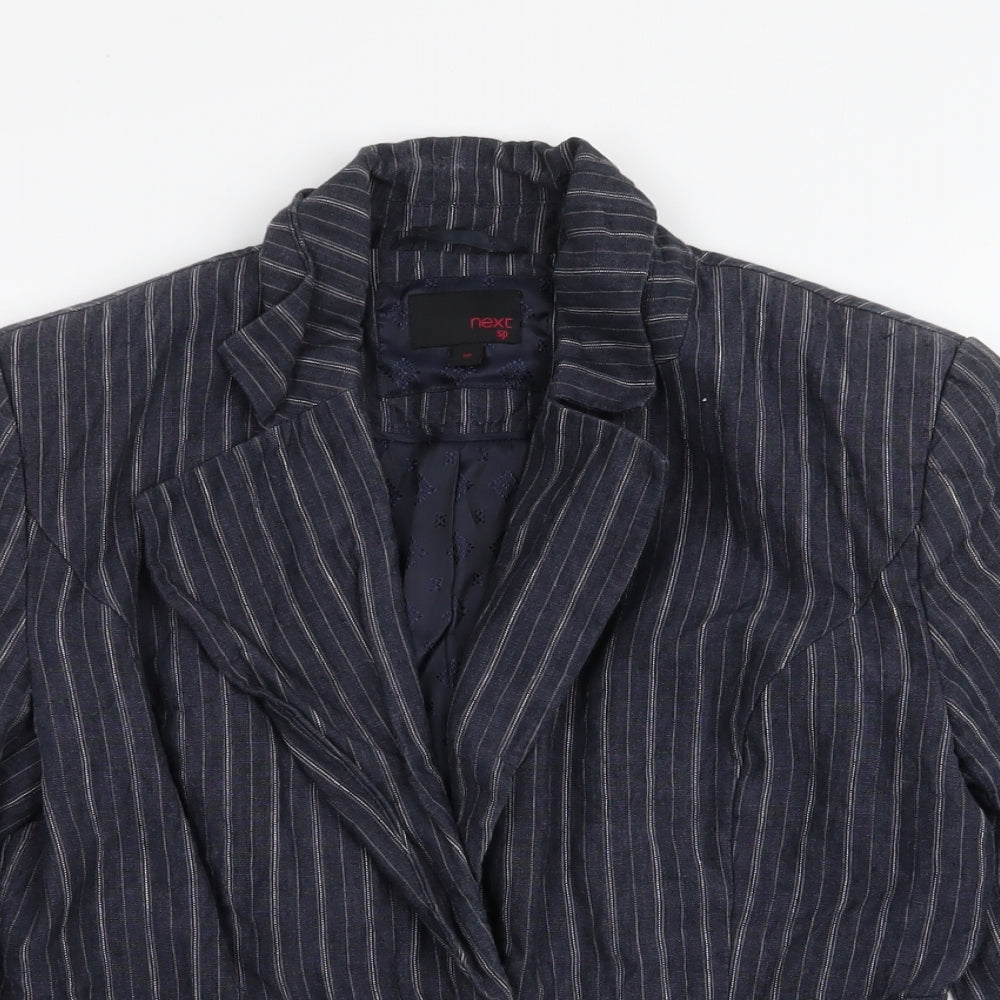NEXT Womens Blue Striped  Jacket Blazer Size 10  Button