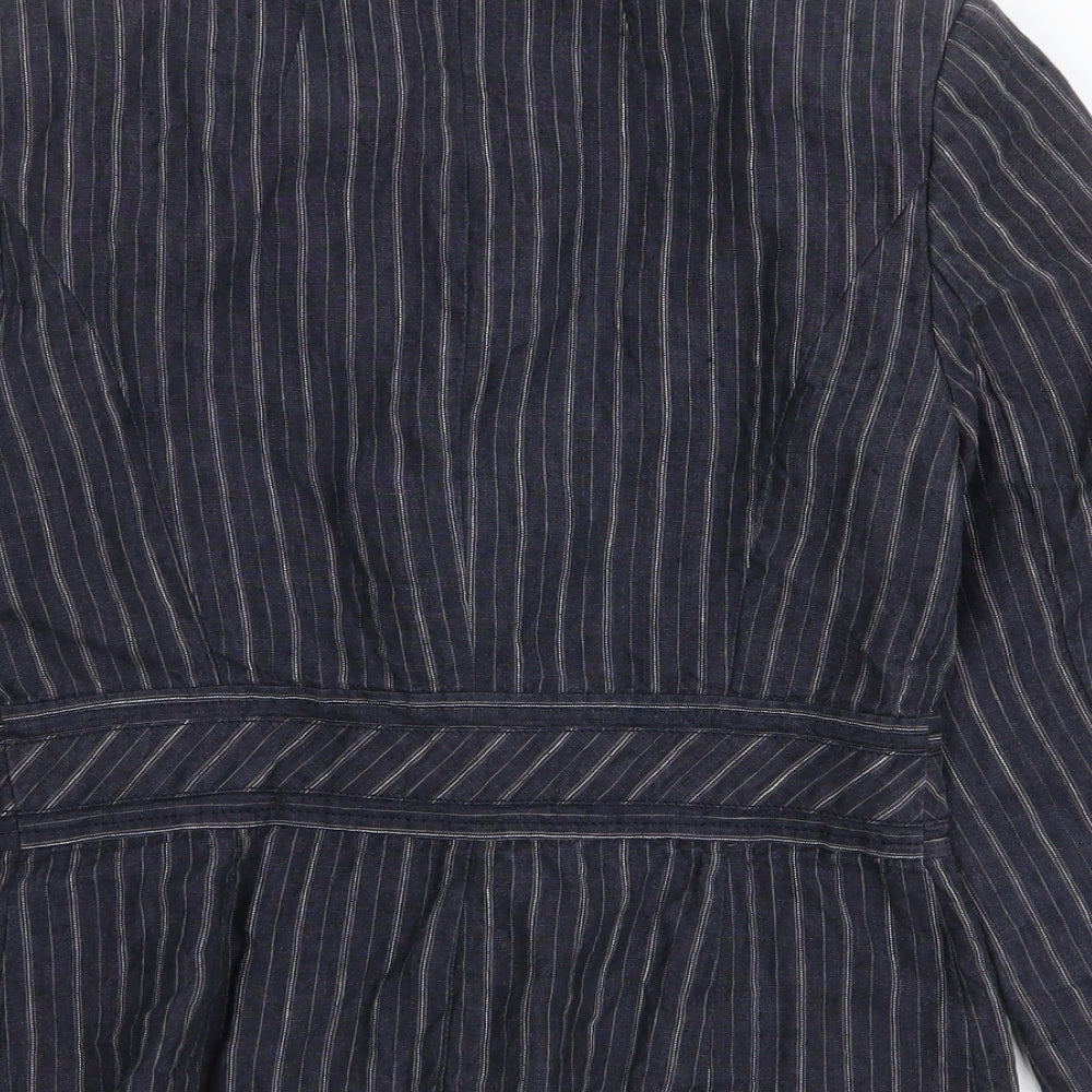NEXT Womens Blue Striped  Jacket Blazer Size 10  Button