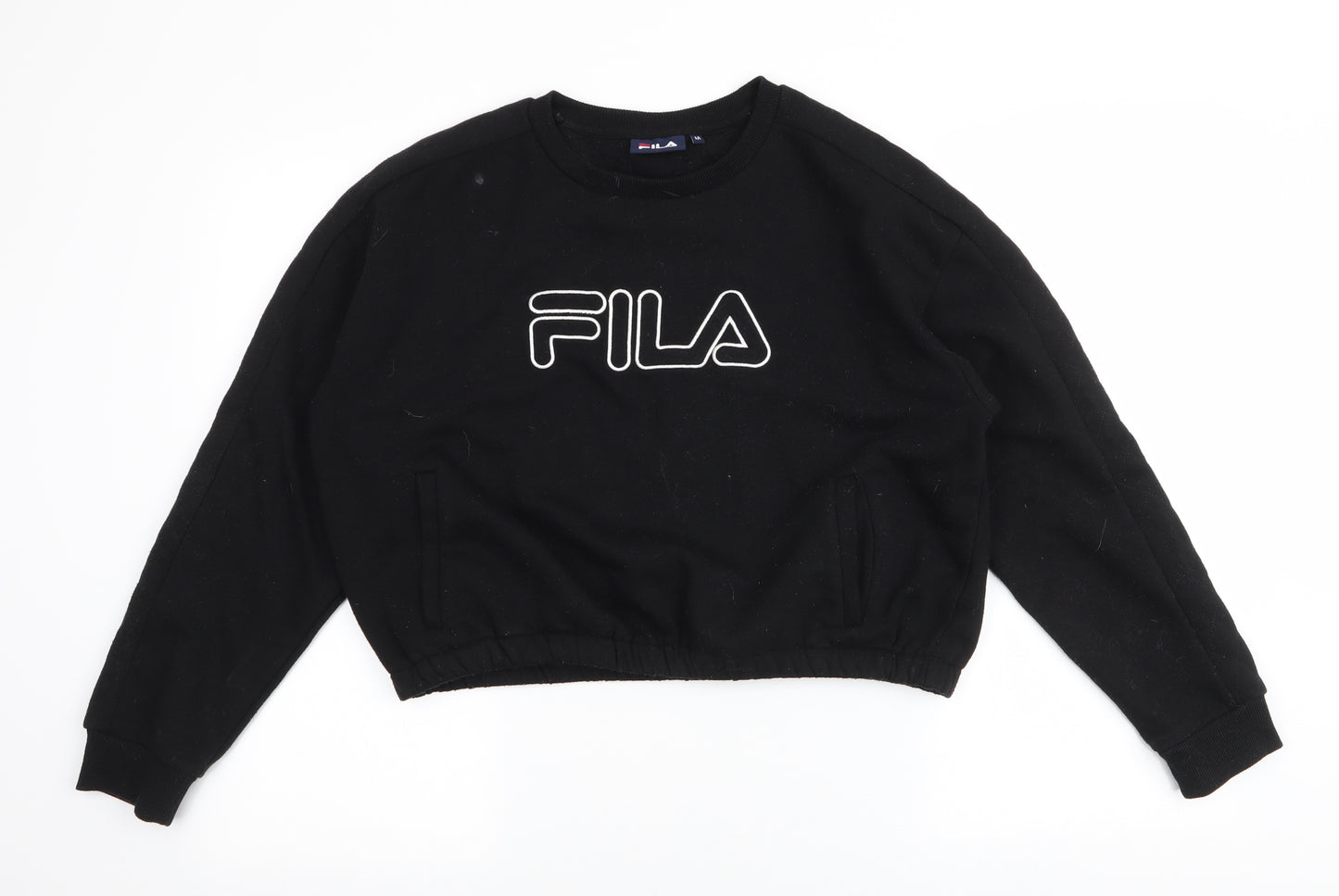 FILA Womens Black  Polyester Pullover Sweatshirt Size M  Pullover