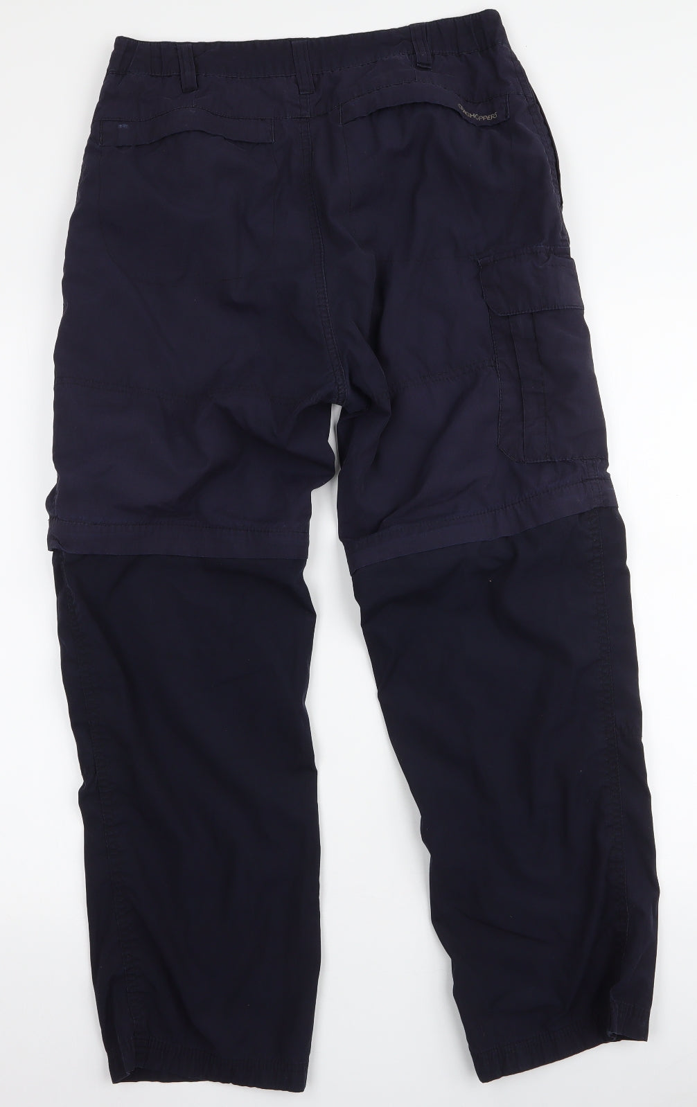 Craghoppers Mens Blue  Polyester Cargo Trousers Size S L27 in Regular Zip - Removable bottom
