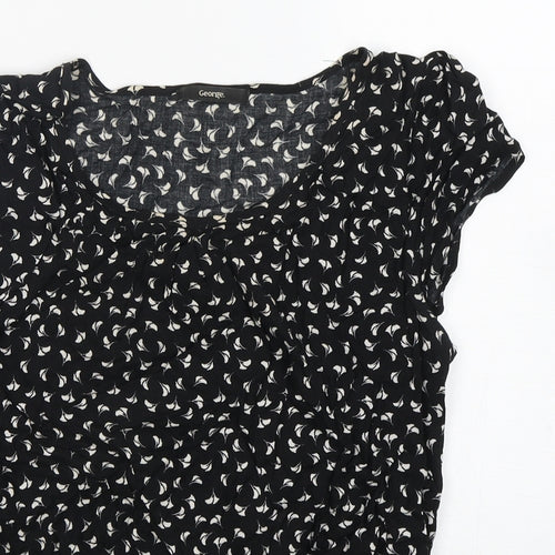 George Womens Multicoloured Floral Viscose Basic Blouse Size 10 Boat Neck