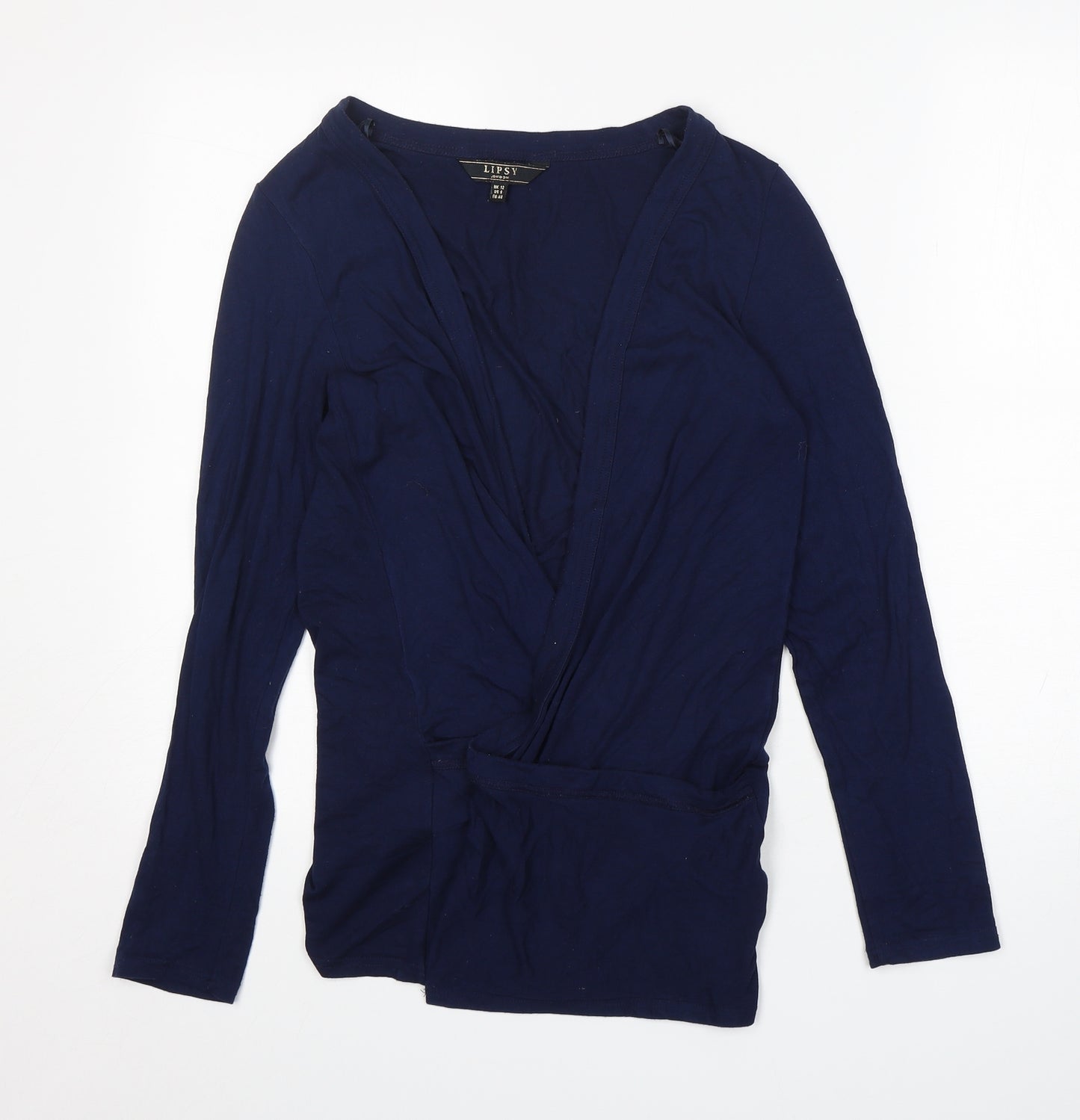 Lipsy Womens Blue V-Neck  Viscose Cardigan Jumper Size 12
