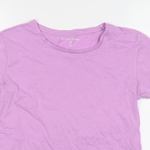 Dunnes Stores Womens Pink  Cotton Basic T-Shirt Size 6 Round Neck
