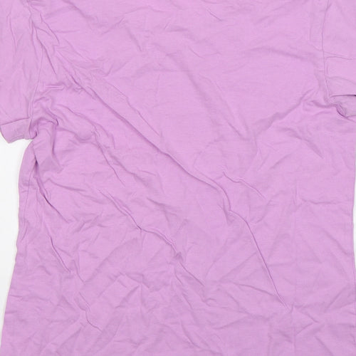 Dunnes Stores Womens Pink  Cotton Basic T-Shirt Size 6 Round Neck