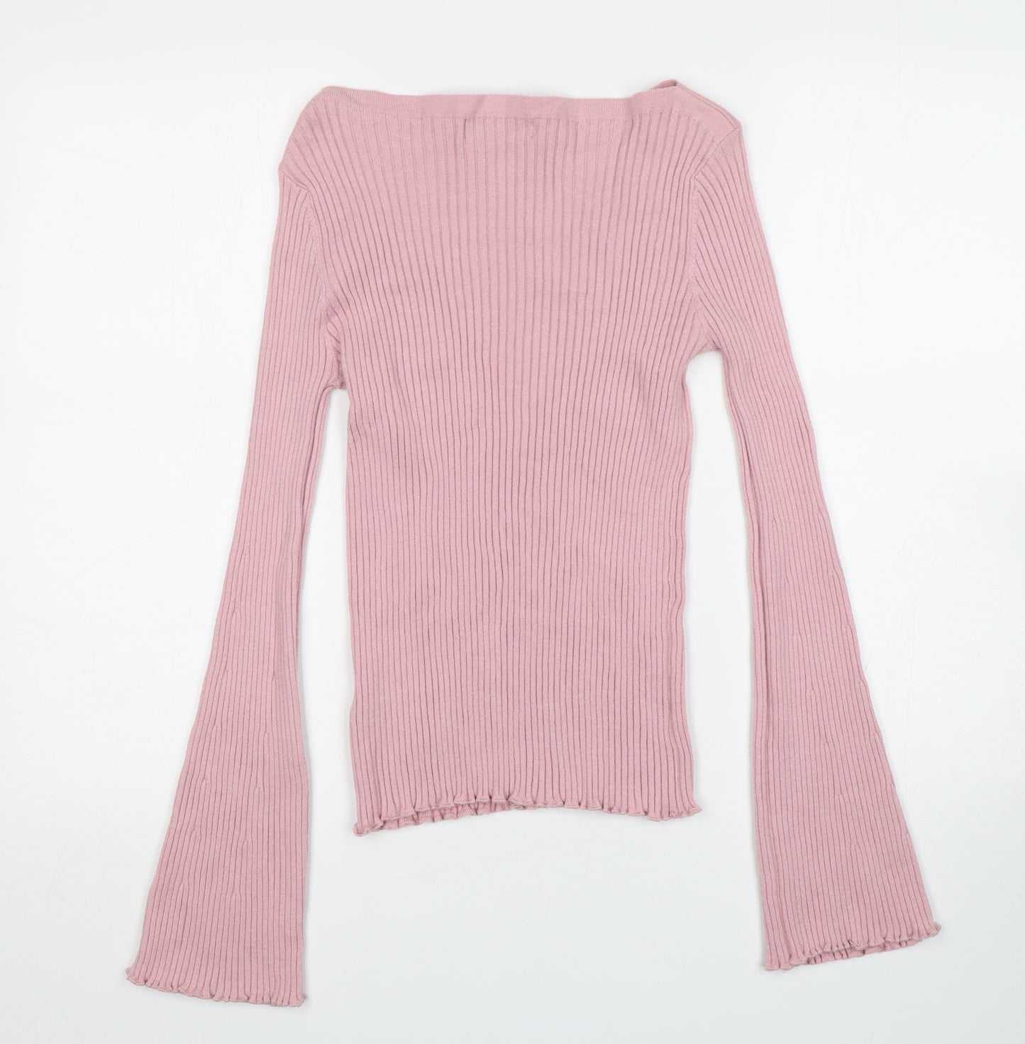 Fashion Union Womens Pink Boat Neck  Viscose Pullover Jumper Size 10