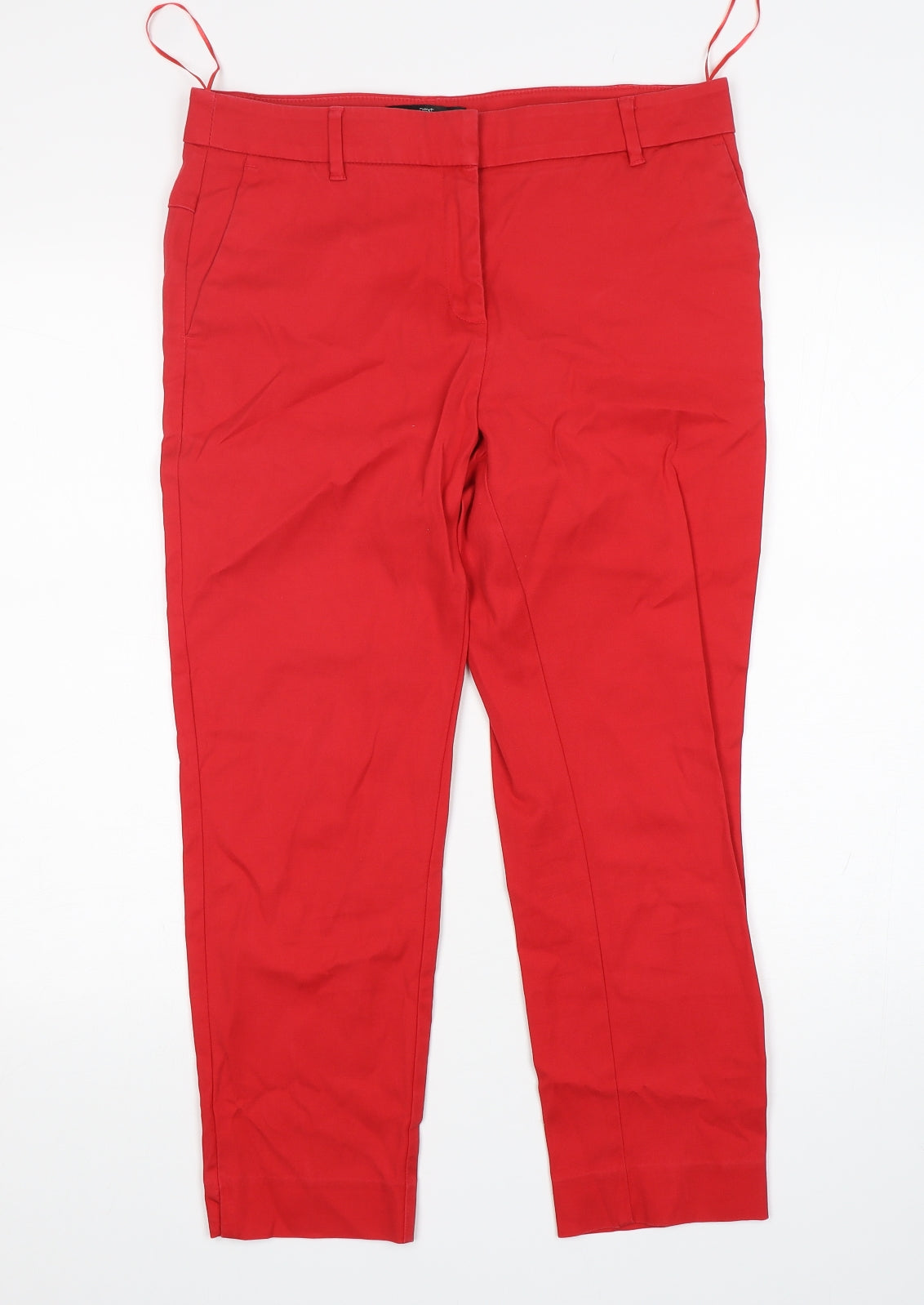 NEXT Womens Red  Cotton Pedal Pusher Trousers Size 10 L25 in Regular