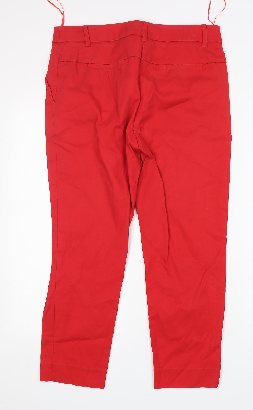 NEXT Womens Red  Cotton Pedal Pusher Trousers Size 10 L25 in Regular