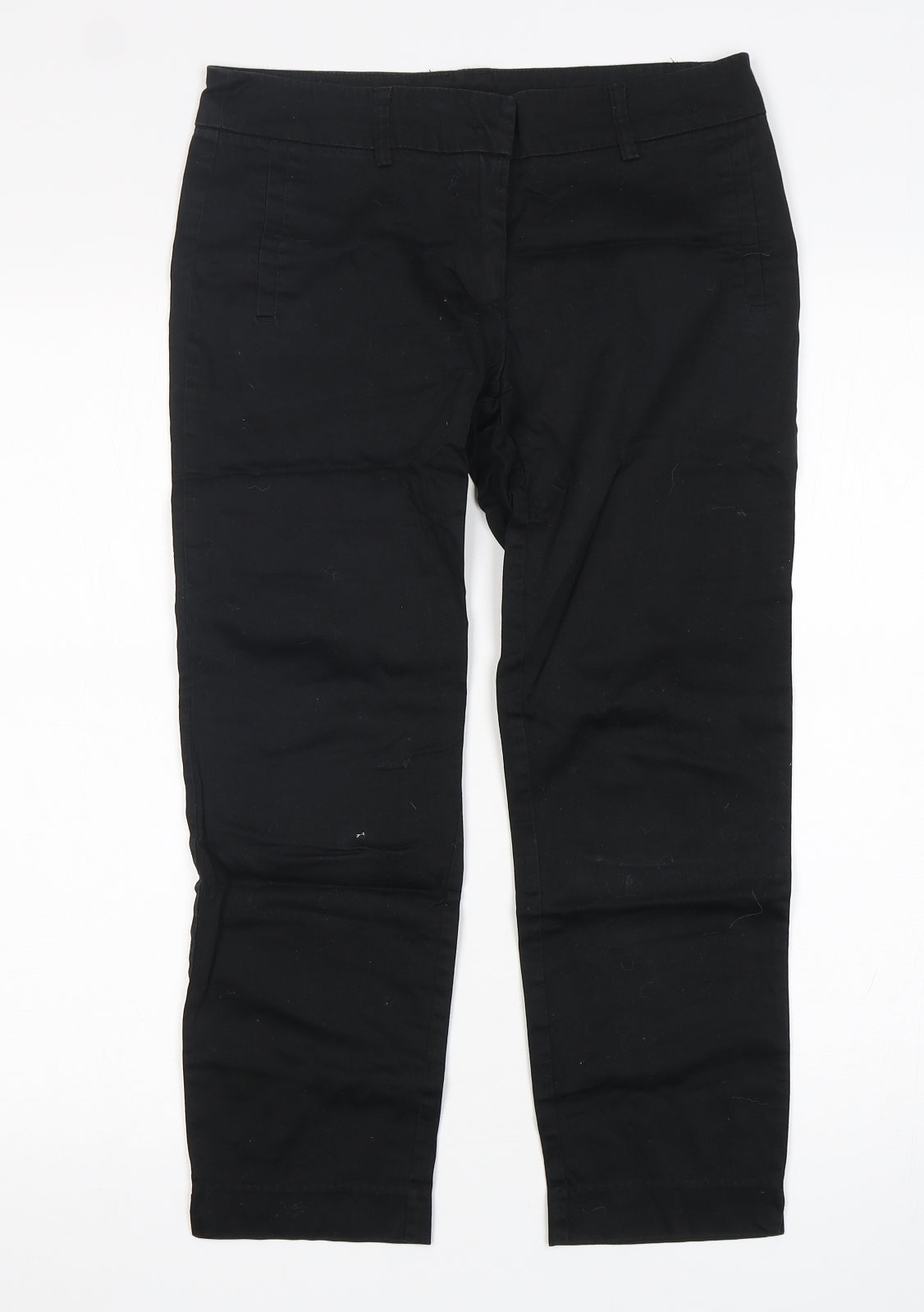 Atmosphere Womens Black  Cotton Pedal Pusher Trousers Size 8 L24 in Regular