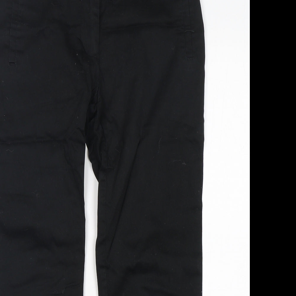 Atmosphere Womens Black  Cotton Pedal Pusher Trousers Size 8 L24 in Regular