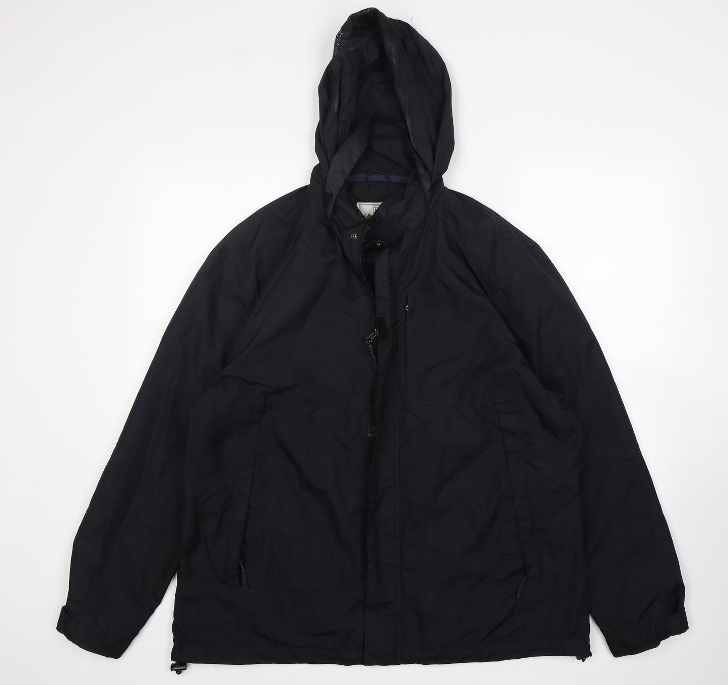 TU Mens Black   Windbreaker Coat Size XL  Zip