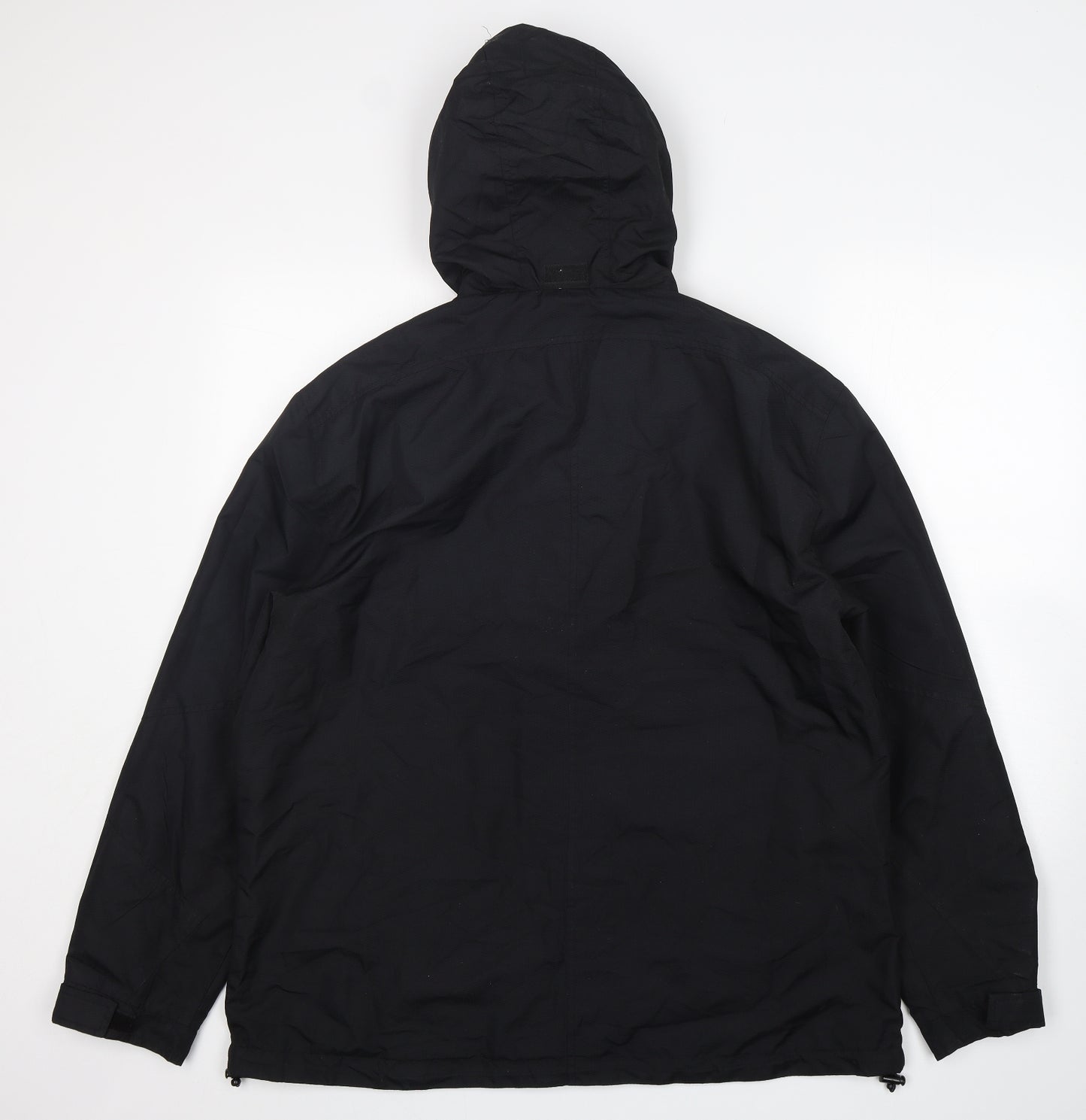 TU Mens Black   Windbreaker Coat Size XL  Zip