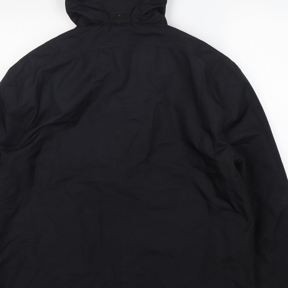 TU Mens Black   Windbreaker Coat Size XL  Zip