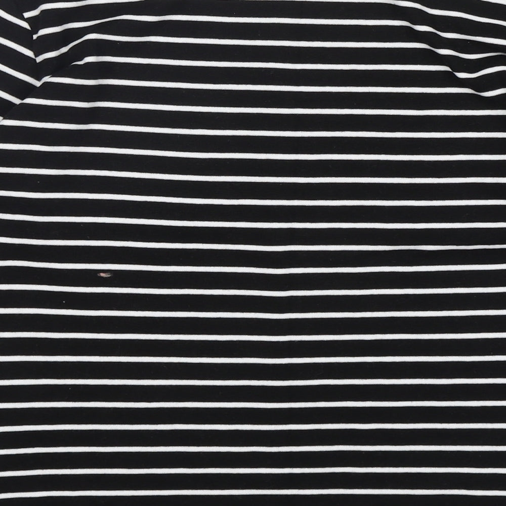 F&F Womens Multicoloured Striped Cotton Basic T-Shirt Size 14 Boat Neck