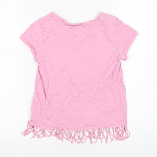 NEXT Girls Pink  Cotton Basic T-Shirt Size 9 Years Round Neck Pullover - Los Angeles