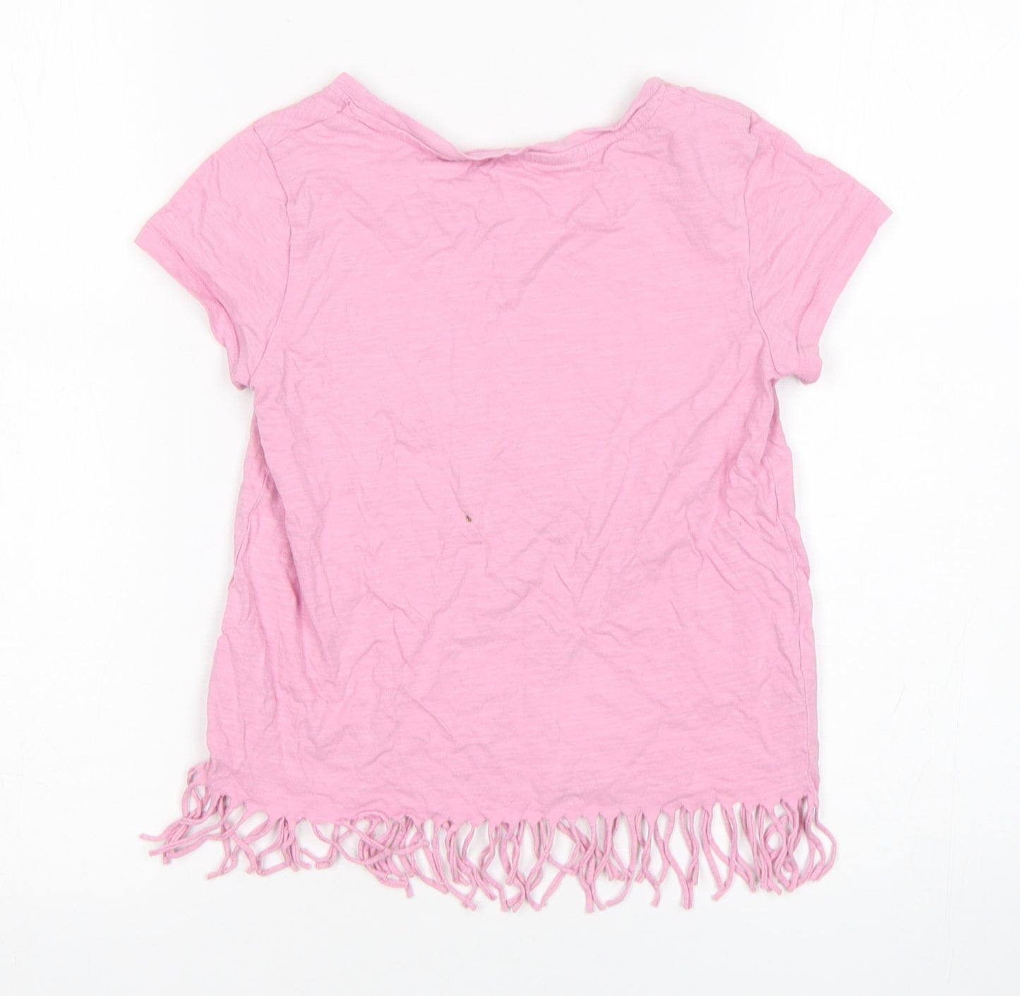 NEXT Girls Pink  Cotton Basic T-Shirt Size 9 Years Round Neck Pullover - Los Angeles