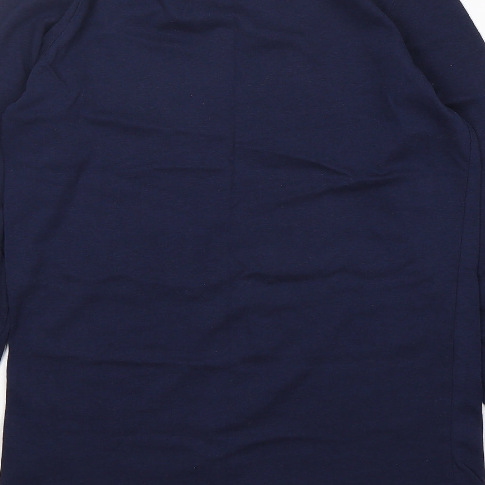 Primark Girls Blue  Cotton Basic T-Shirt Size 12-13 Years Round Neck Pullover