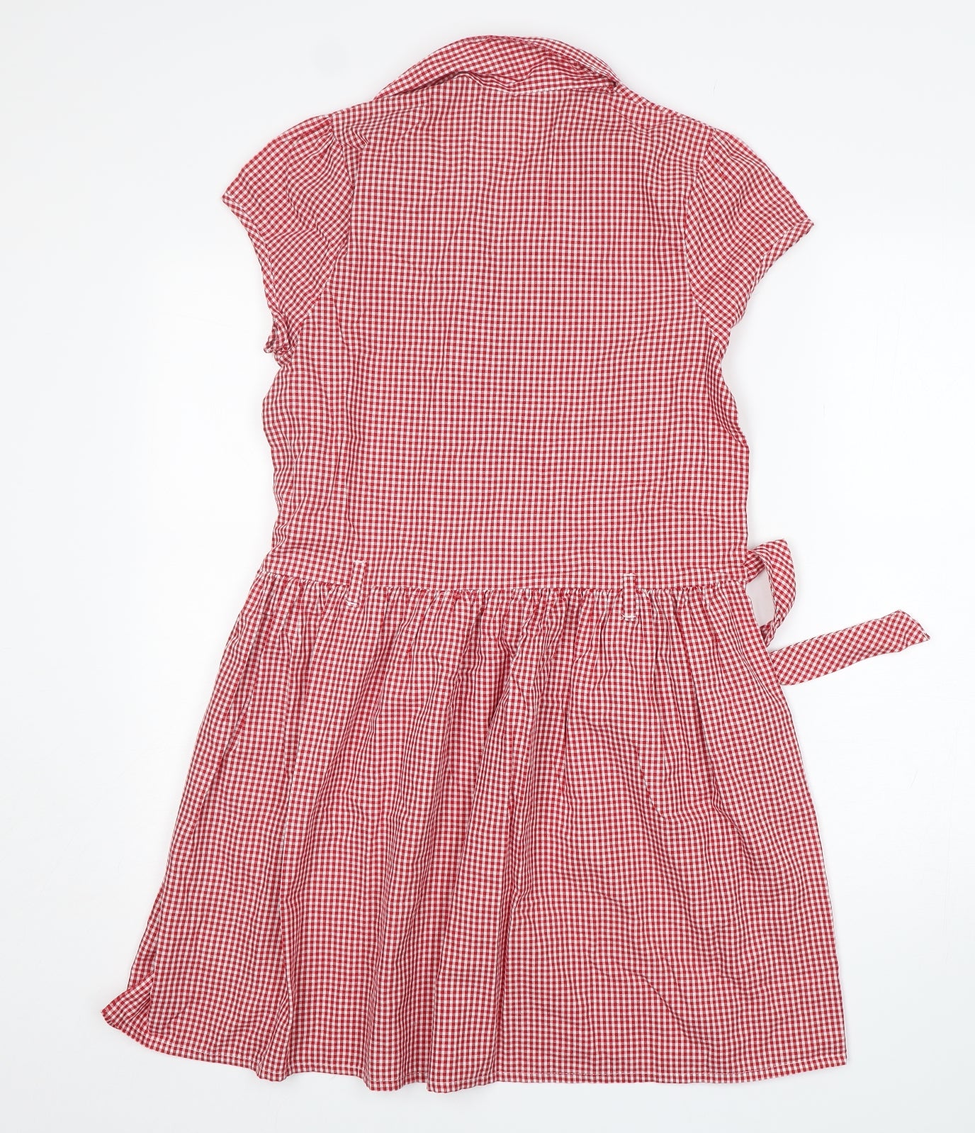 George Girls Red Check Cotton A-Line  Size 13-14 Years  Collared  - School Wear