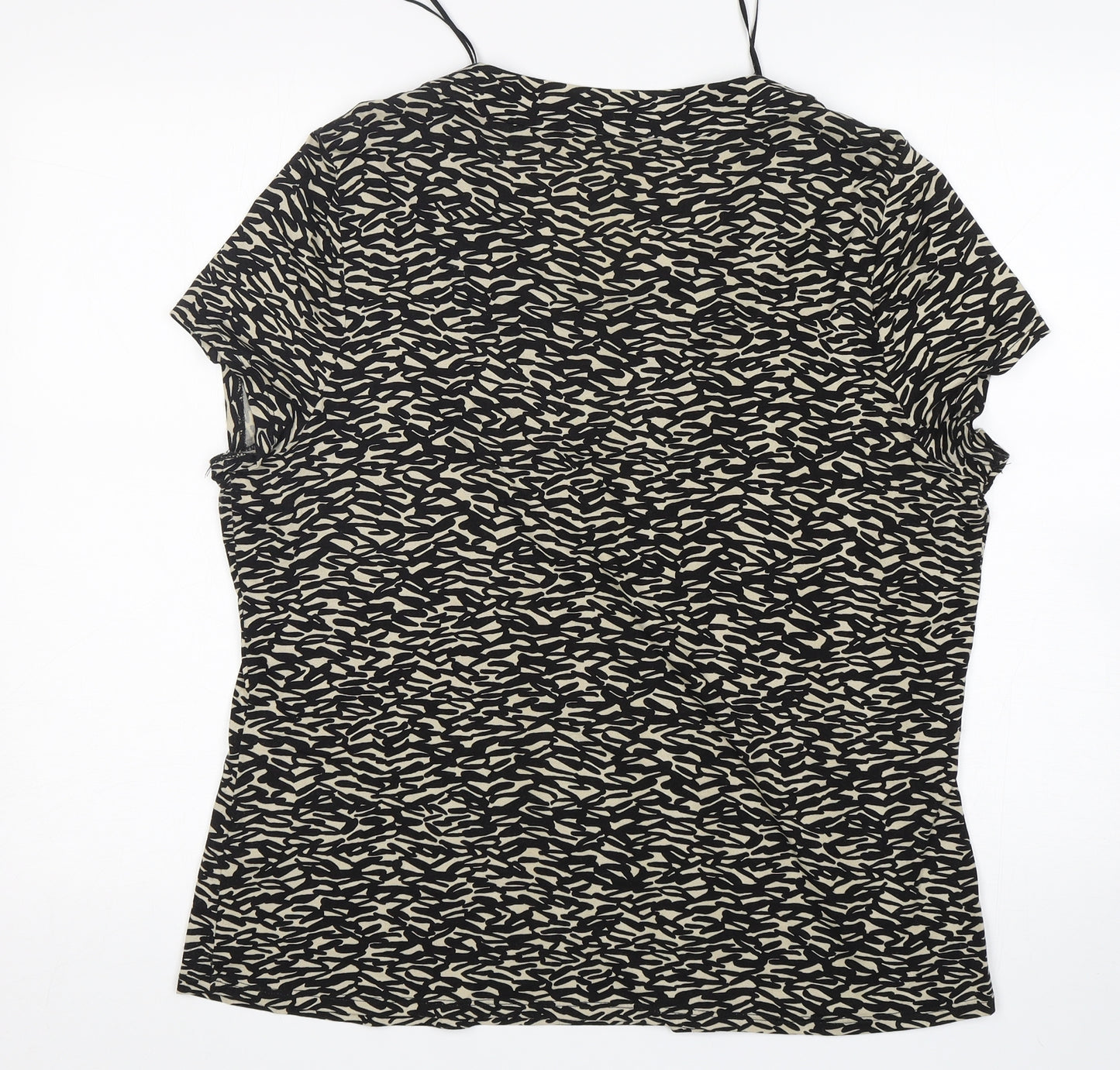 Planet Womens Multicoloured Animal Print Viscose Basic T-Shirt Size XL Round Neck