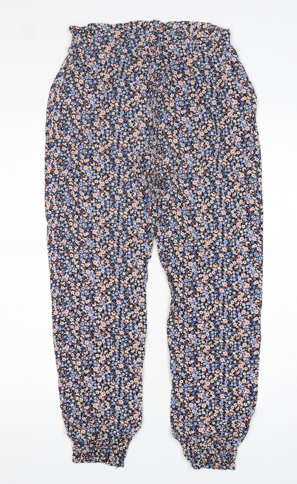 Primark Girls Multicoloured Floral Viscose Harem Trousers Size 13-14 Years  Regular