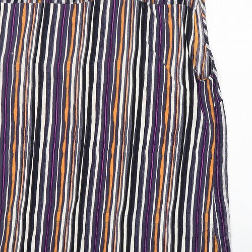NEXT Womens Multicoloured Striped Polyester Basic Blouse Size 18 High Neck