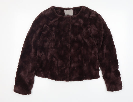 Front view of Vero Moda women’s purple jacket, size M, snap