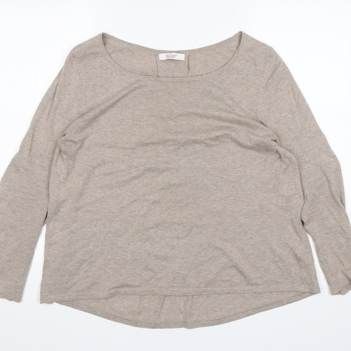 Milano  Womens Beige Round Neck  Polyester Pullover Jumper Size M