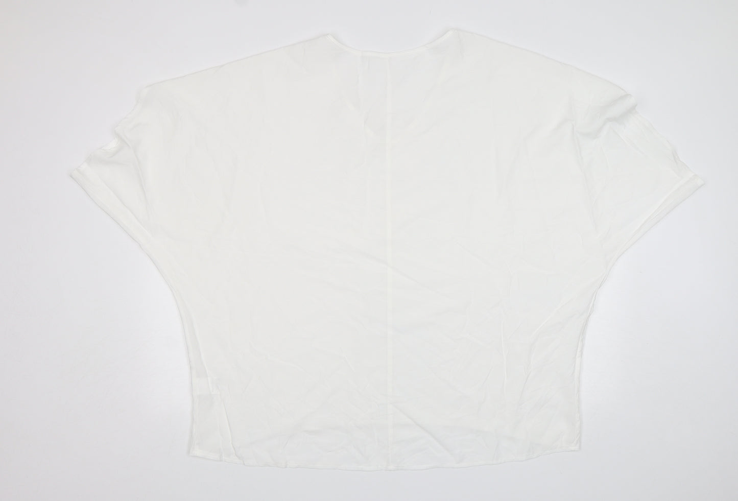 Shein  Womens White  Polyester Basic Blouse Size XL V-Neck
